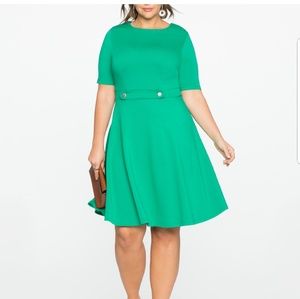 Eloquii Elbow Sleeved Fit & Flare size 20w Emerald